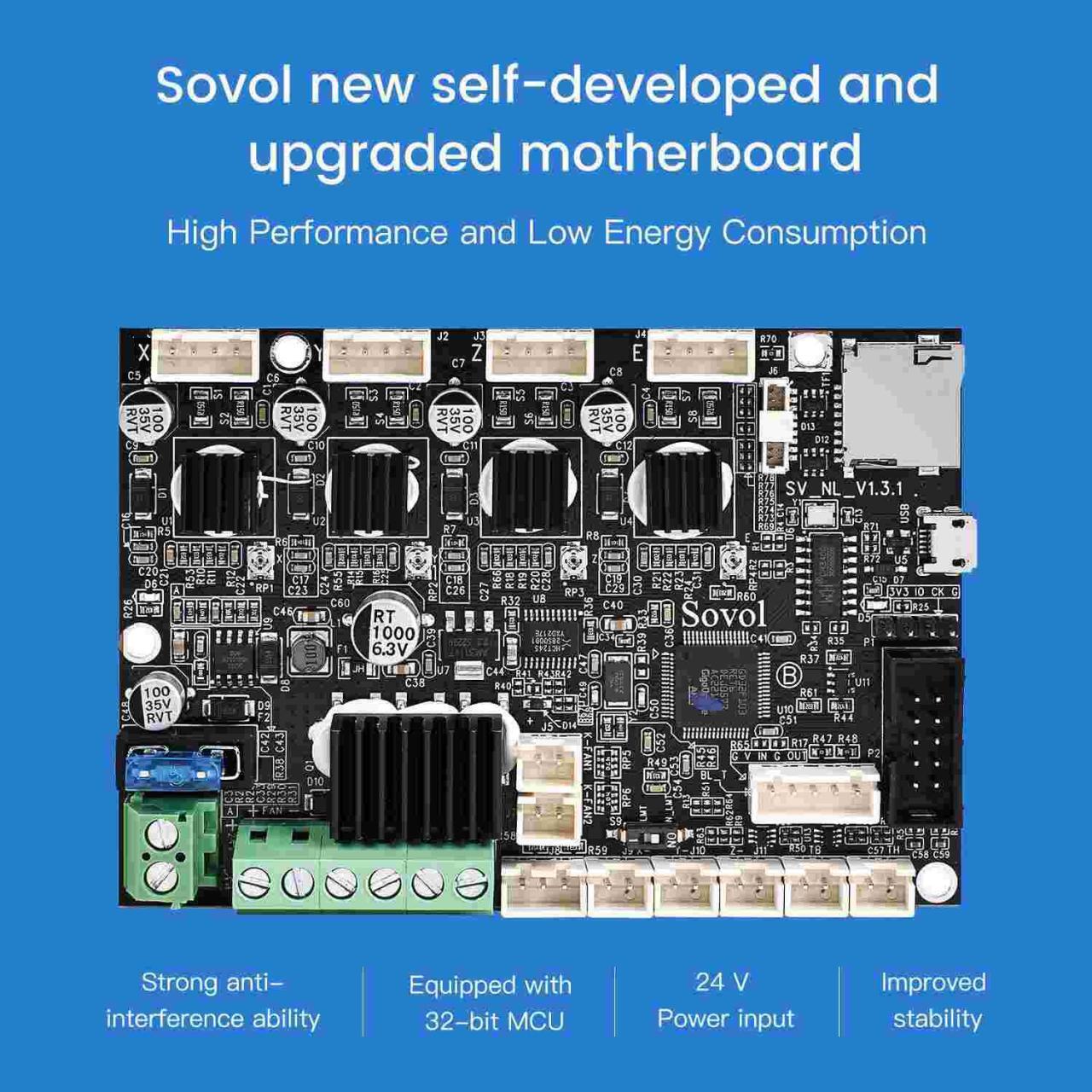 32-bit TMC2209 Silent Mainboard for SOVOL SV04 3D Printer 32-bit TMC2209 Silent Mainboard for SOVOL SV04 3D Printer